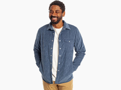 Corduroy Quilted Shacket - Slate Blue