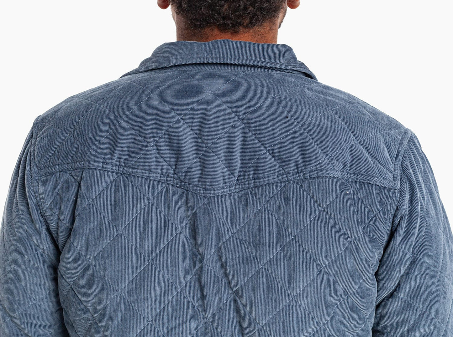 Corduroy Quilted Shacket - Slate Blue