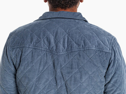 Corduroy Quilted Shacket - Slate Blue