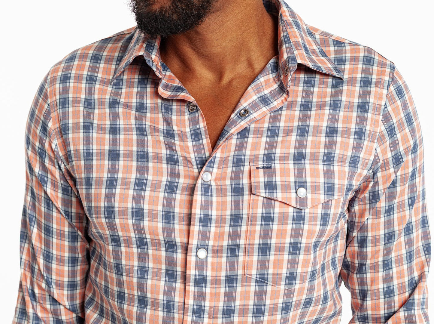 Performance Long Sleeve Pearl Snap - Murphy Plaid - Navy