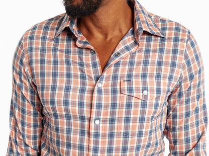 Performance Long Sleeve Pearl Snap - Murphy Plaid - Navy