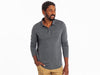 Dan Merino Long Sleeve Polo - Wool - Gray
