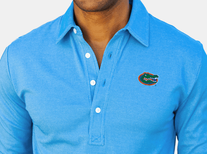 Florida - Jacquard Long Sleeve Range Polo - Albert - Blue
