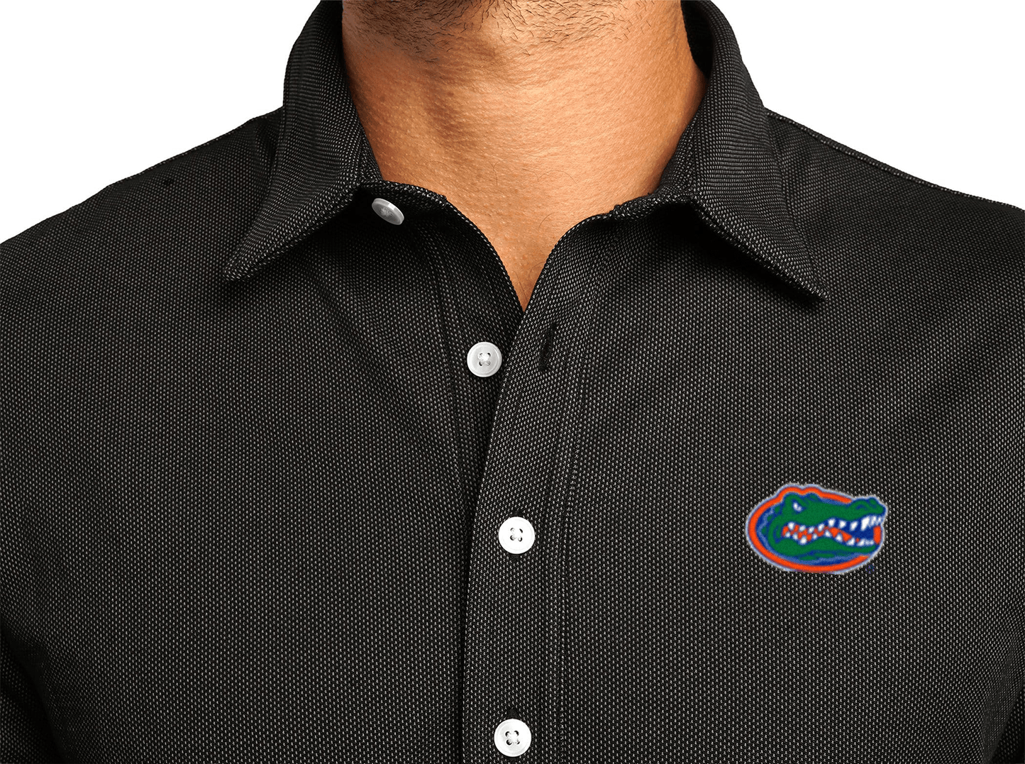 Florida - Jacquard Long Sleeve Range Polo - Albert - Black