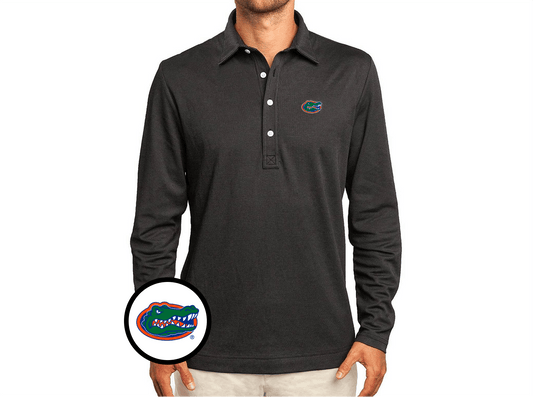 Florida - Jacquard Long Sleeve Range Polo - Albert - Black