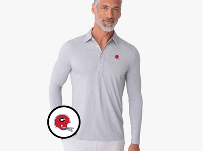 Georgia - Brrr Long Sleeve Range Polo - Helmet - Silverado