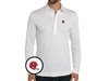 Georgia - Jacquard Long Sleeve Range Polo - Helmet - White