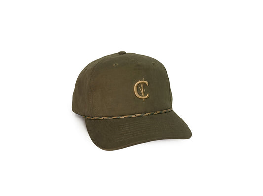 Throwback Hat - Grassy C Embroidery - Peached Olive