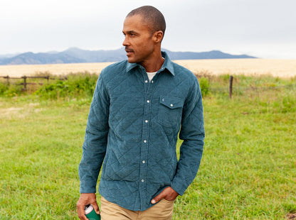 Corduroy Quilted Shacket - Alpine Lake