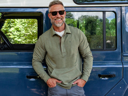 Collared Sweatshirt - Heather Olive