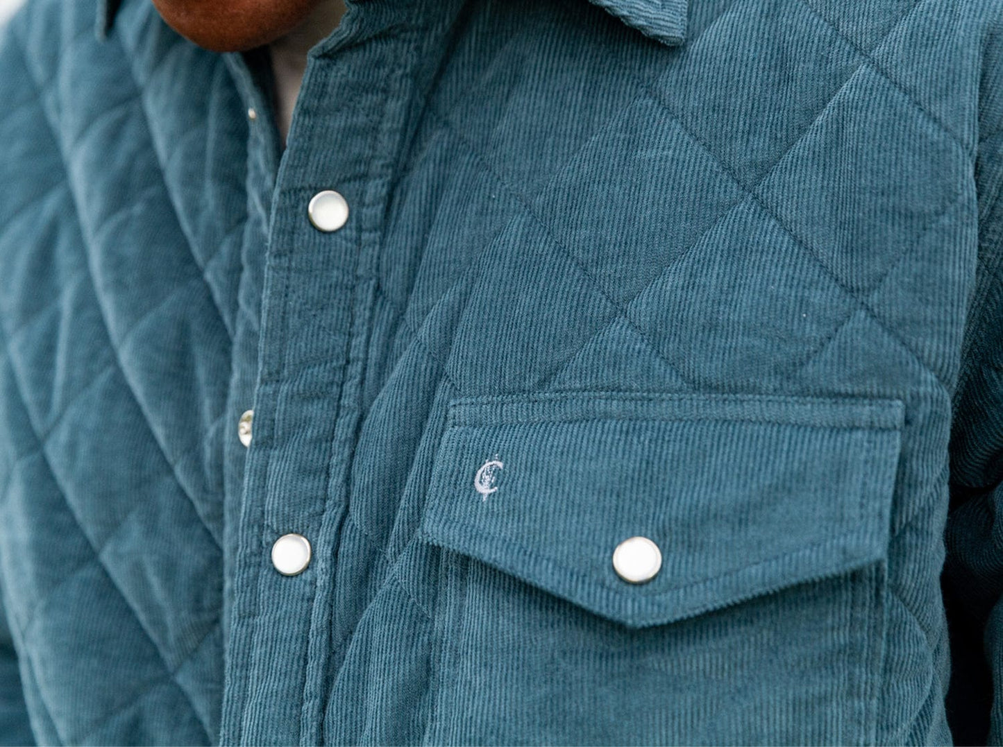 Corduroy Quilted Shacket - Alpine Lake
