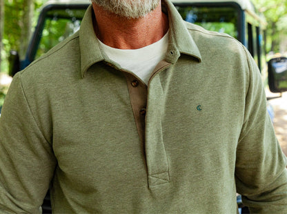 Collared Sweatshirt - Heather Olive