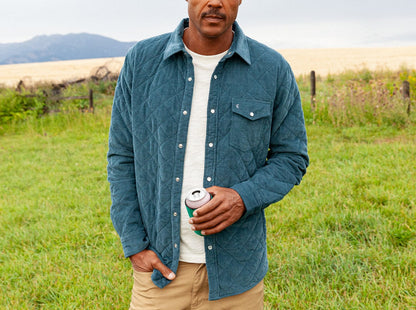 Corduroy Quilted Shacket - Alpine Lake