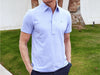 Slim Fit Top-Shelf Range Polo - Bluebonnet Microstripe