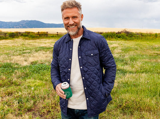 Quilted Shacket - Navy Blue