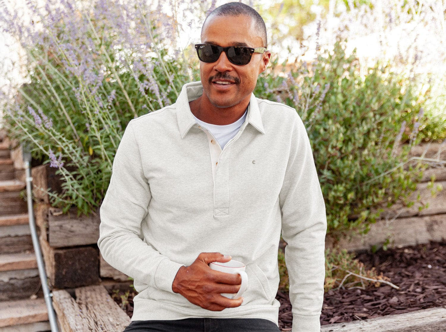 Collared Sweatshirt - Heather Oatmeal