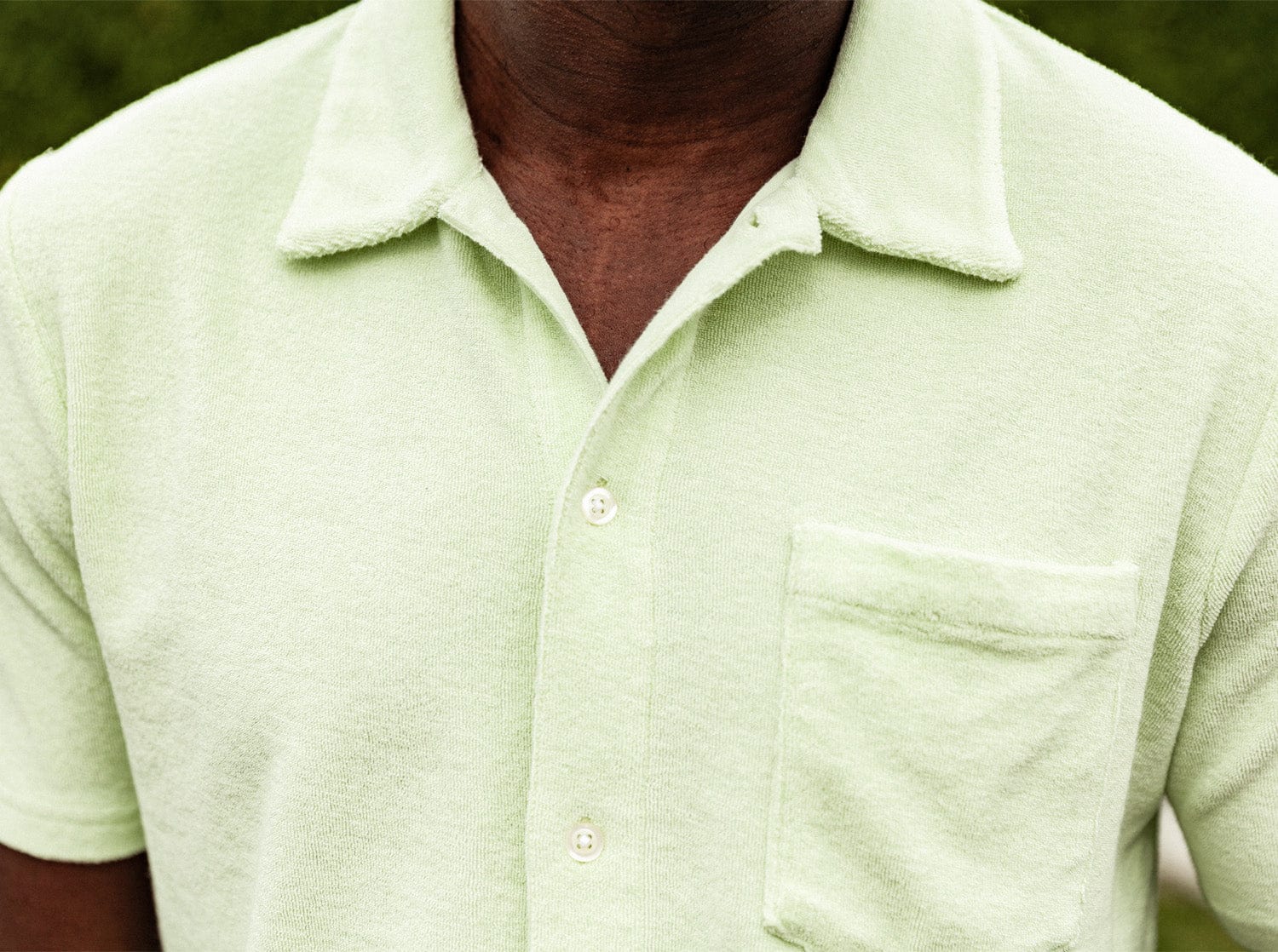 Terrycloth Button Down - Key Lime - Secondary