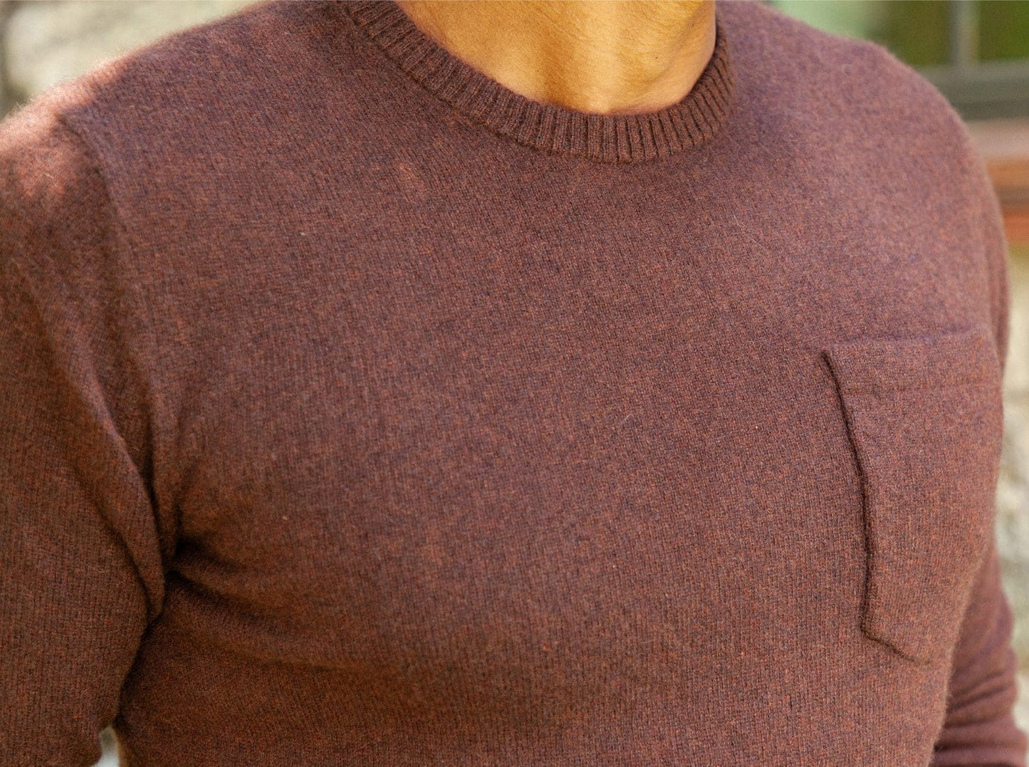 Legacy Cashmere Pocket Crew - Espresso