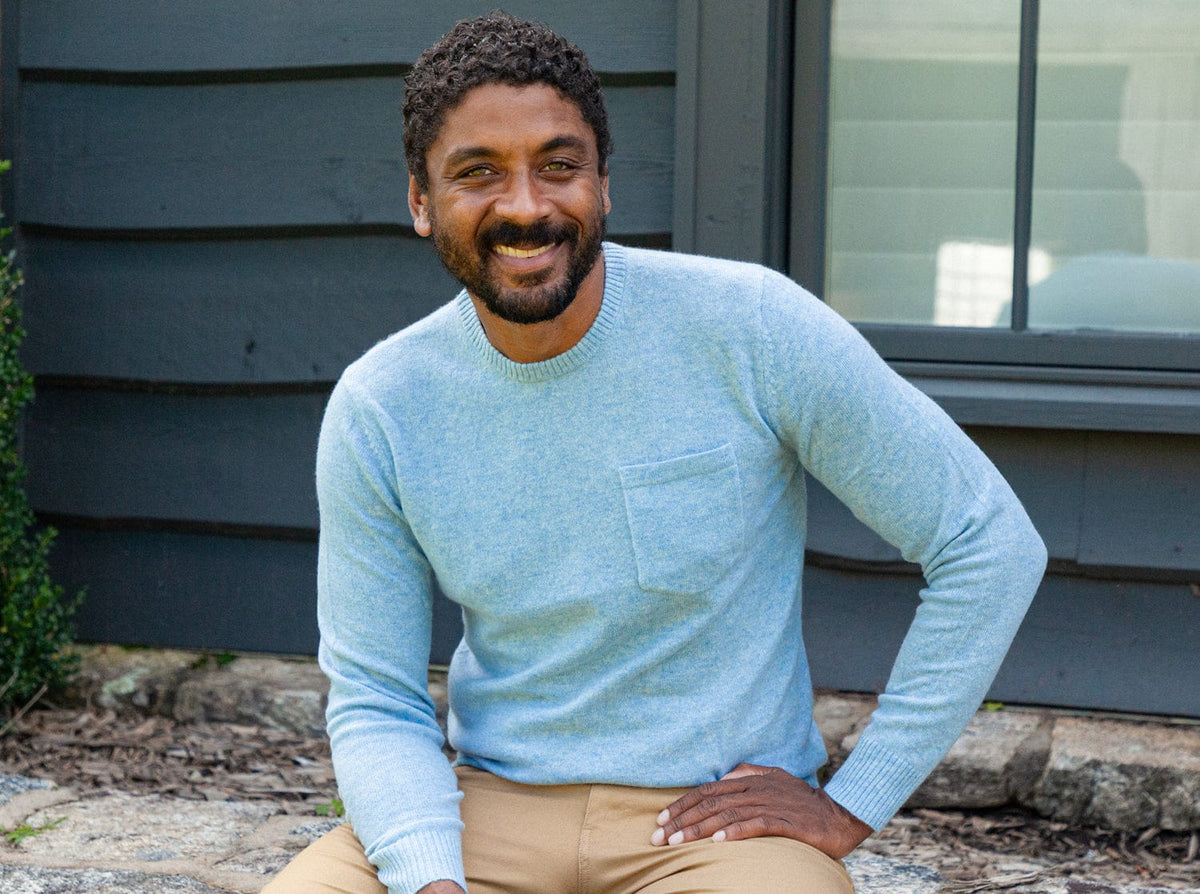 Criquet Legacy Cashmere Pocket Crew in Rainey, view 8