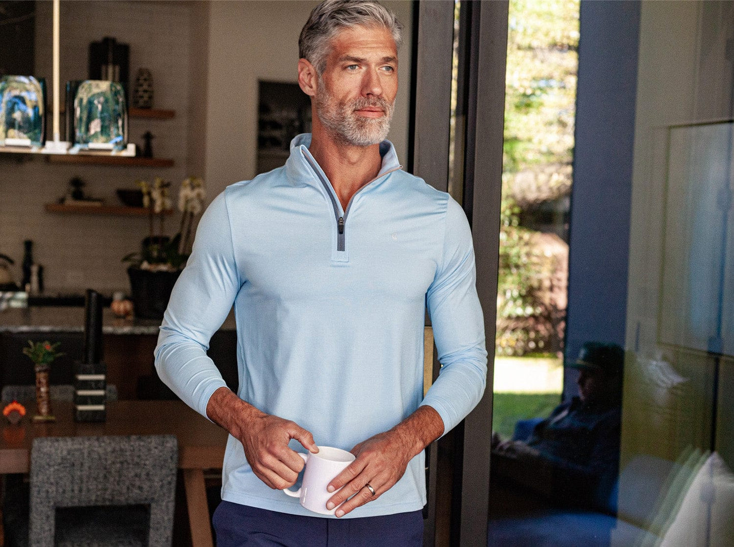 Feather Performance Pullover - Heather Blue