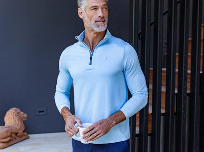 Feather Performance Pullover - Heather Blue