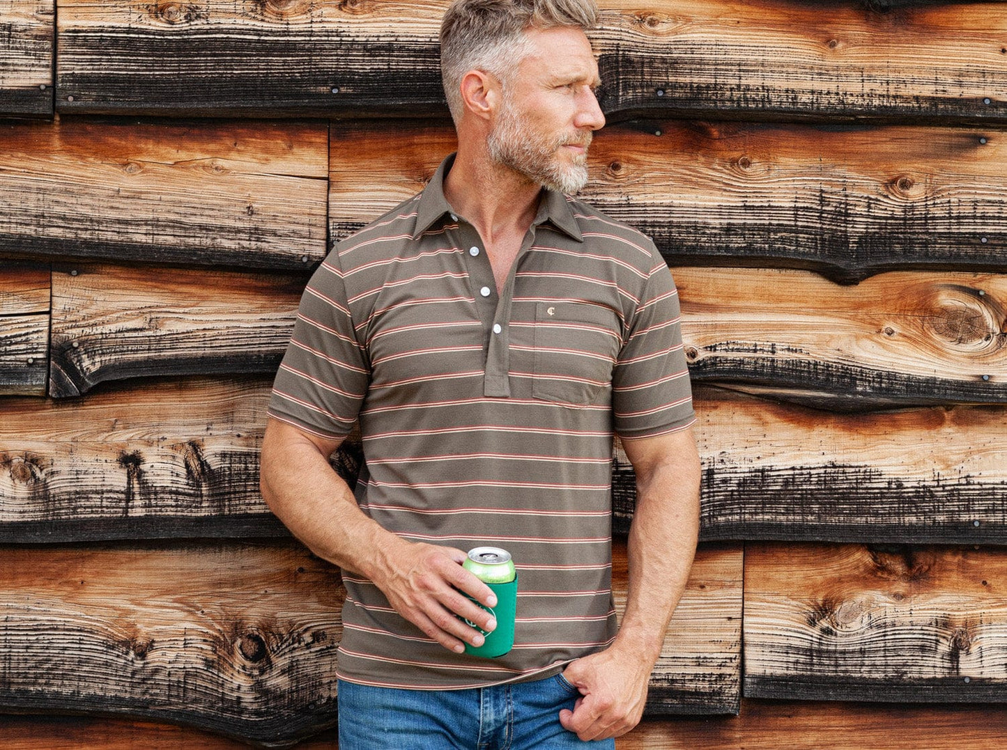 Performance Players Shirt - Cassidy Stripe - Brown