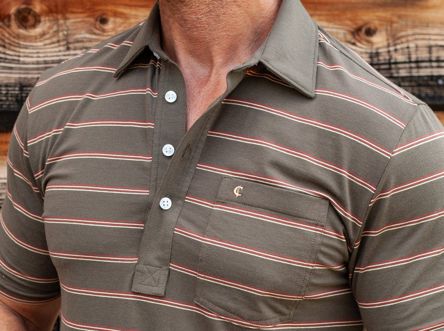Performance Players Shirt - Cassidy Stripe - Brown