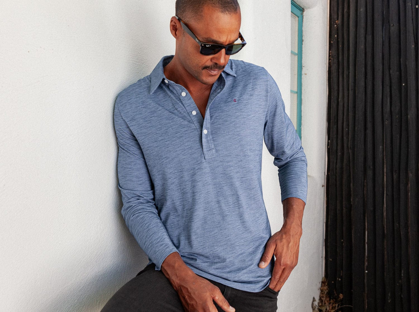 brrr° Long Sleeve Range Polo - Riviera