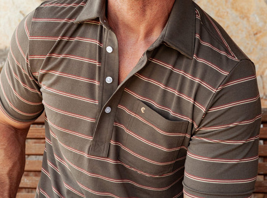 Performance Players Shirt - Cassidy Stripe - Brown