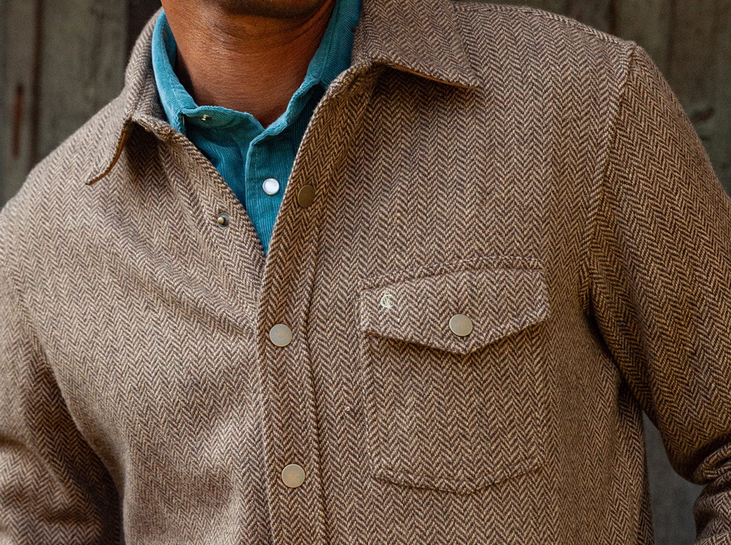 Herringbone Shacket - Camel - Secondary