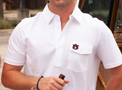Auburn University - Coach's Performance Players Shirt - Interlock - White