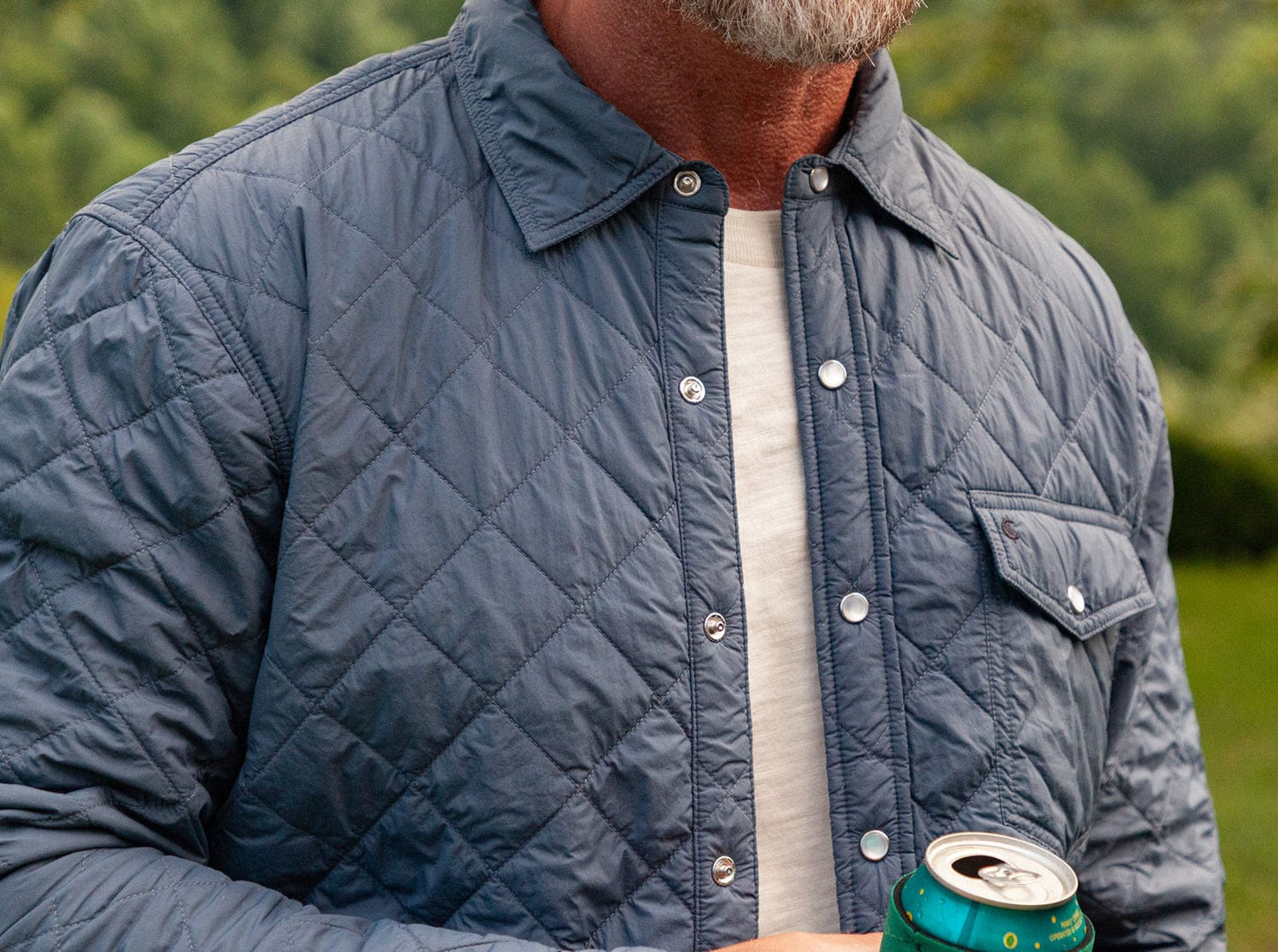 Quilted Shacket - Slate