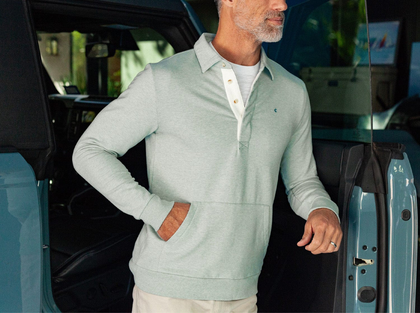 Collared Sweatshirt - Heather Sage