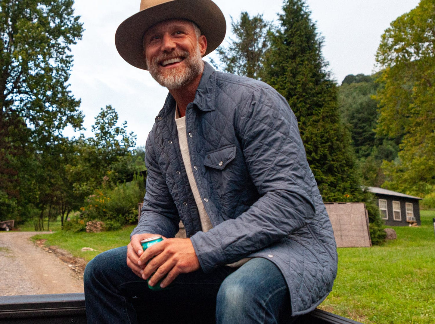 Quilted Shacket - Slate