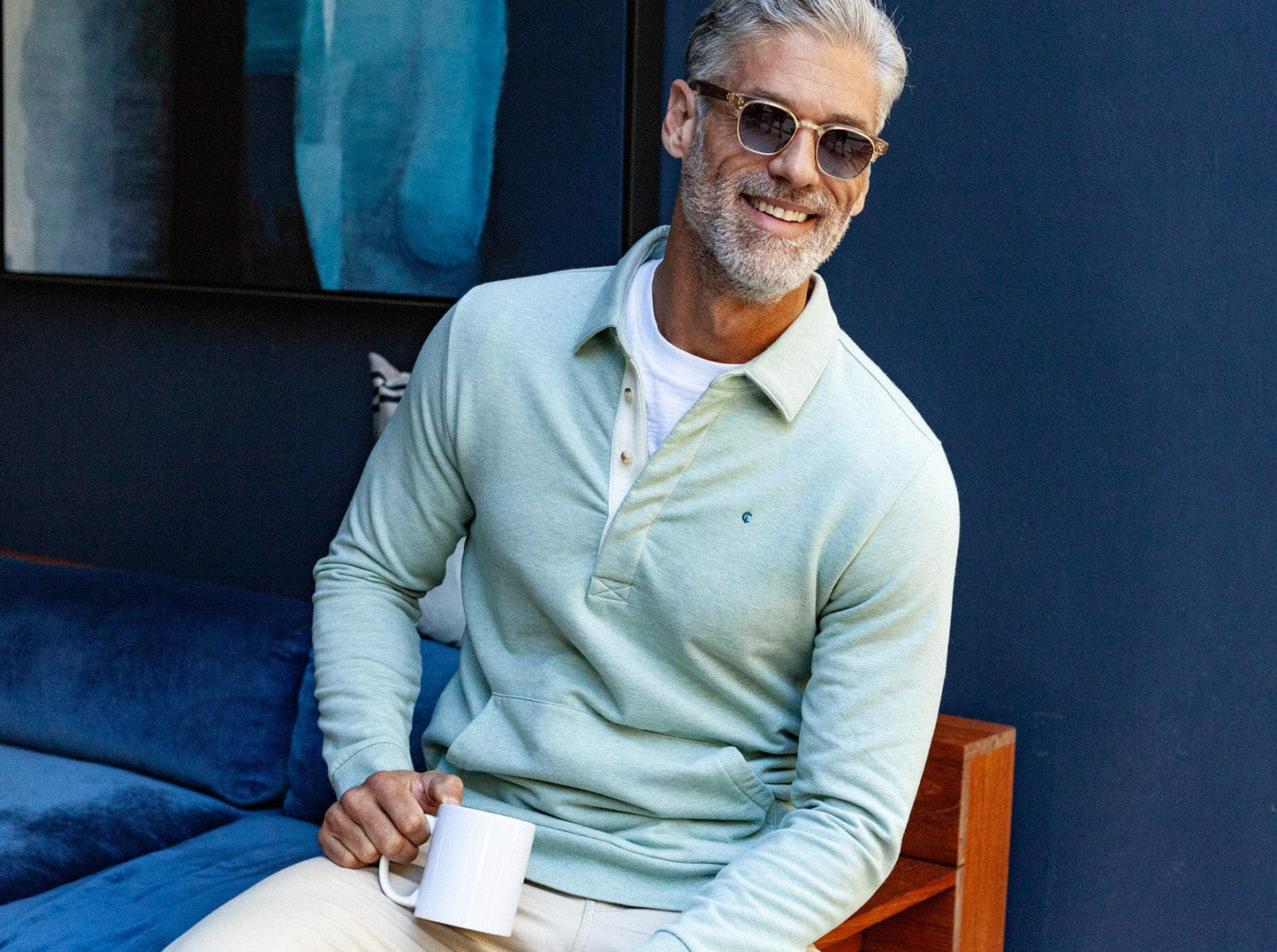 Collared Sweatshirt - Heather Sage