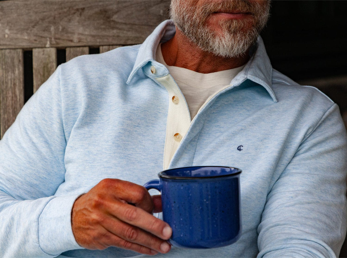 Criquet Collared Sweatshirt in Heather Ice, view 11