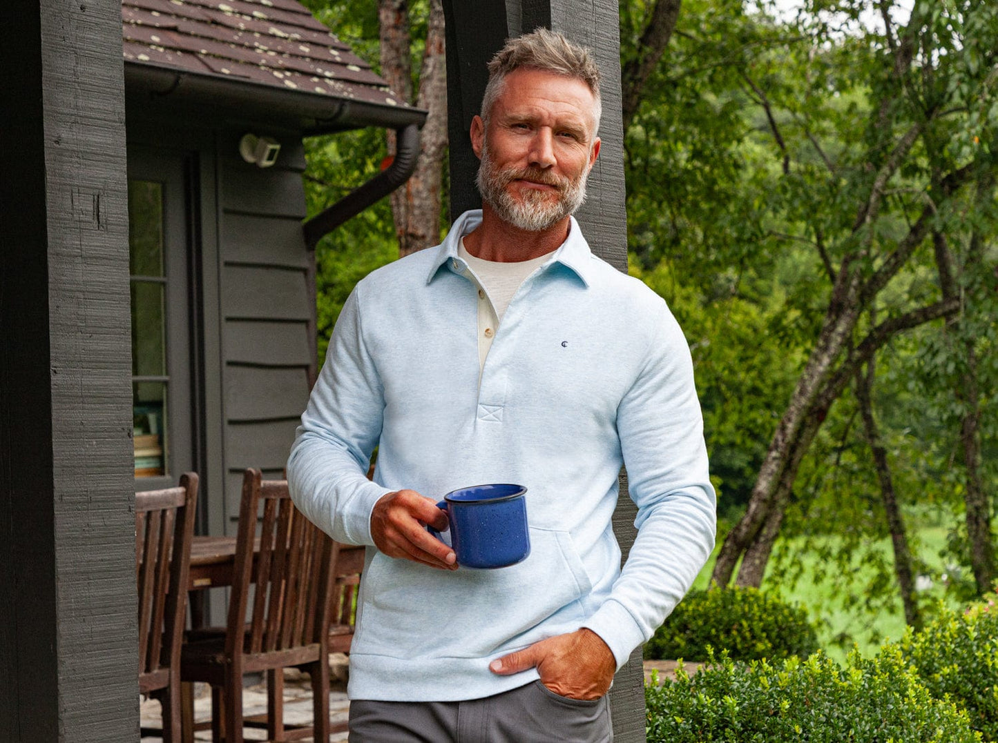 Collared Sweatshirt - Heather Ice