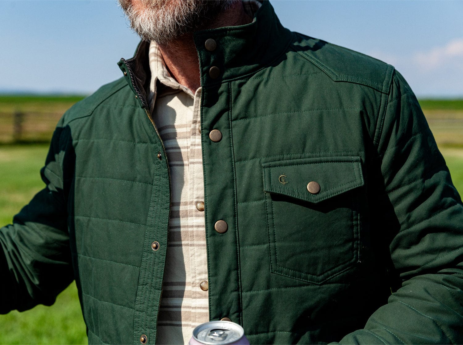 Quilted Waxed Jacket - Aspen Green - Secondary