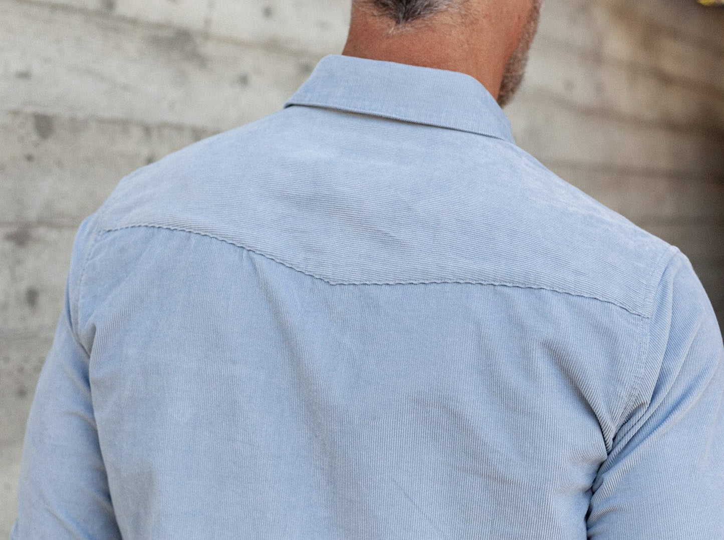 Corduroy Pearl Snap - Iced Blue