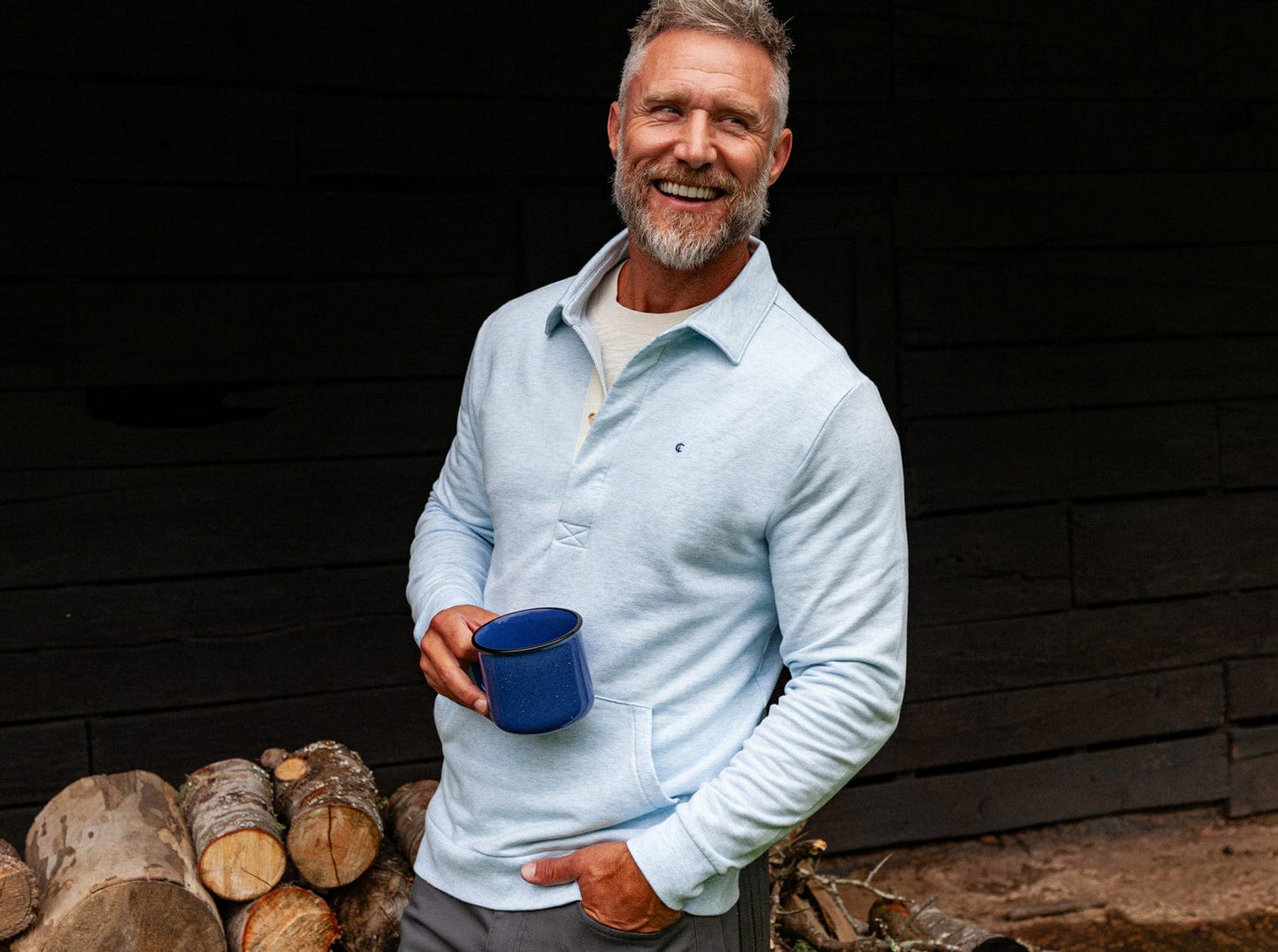 Collared Sweatshirt - Heather Ice