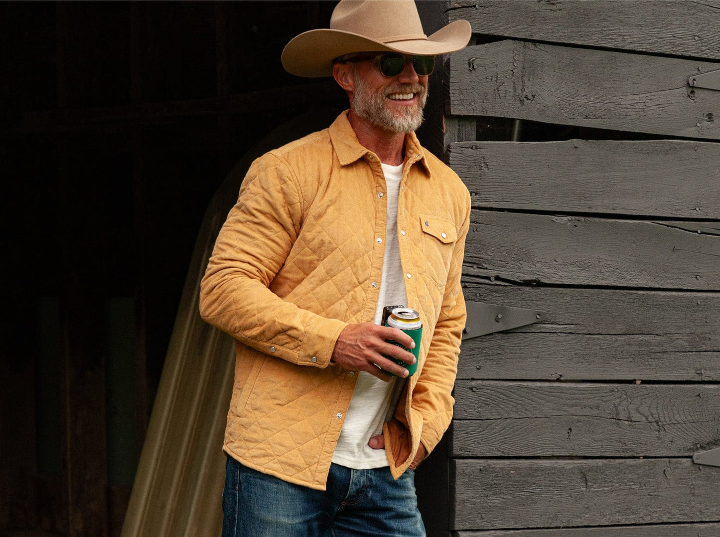 Corduroy Quilted Shacket - Camel