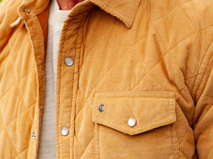Corduroy Quilted Shacket - Camel