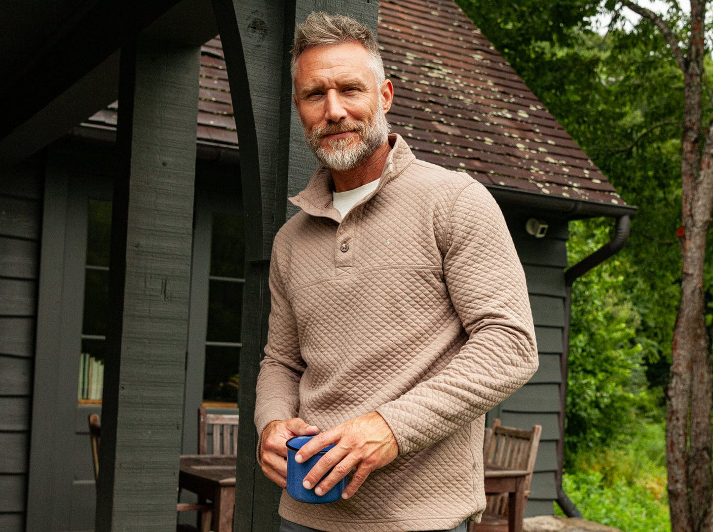 Quilted Pullover - Heather Sand