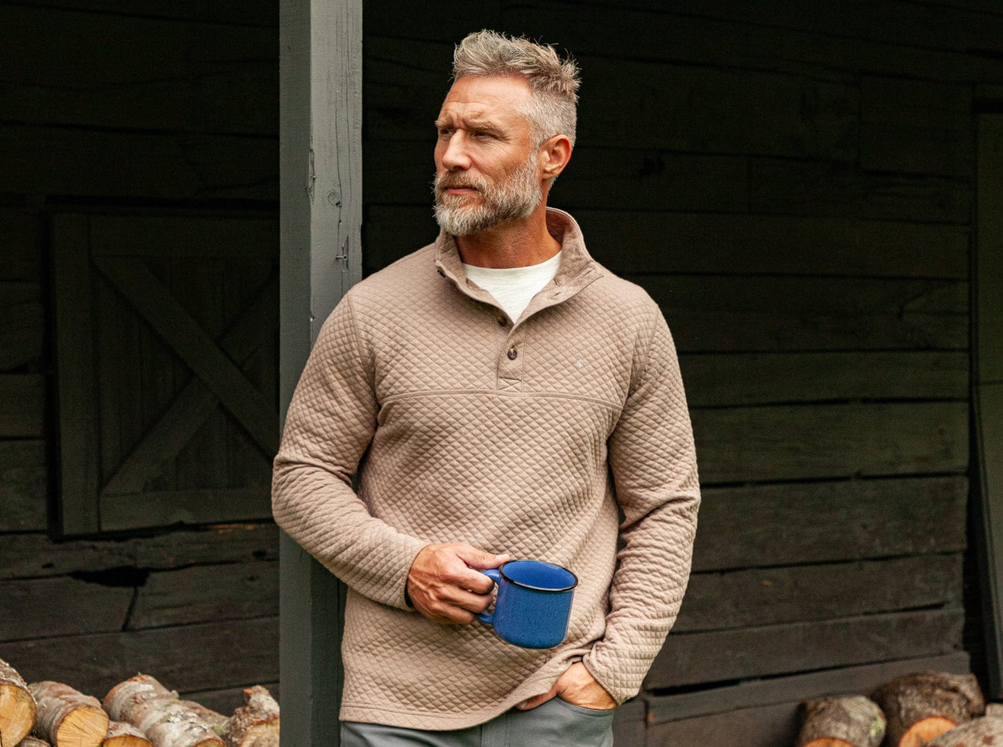 Quilted Pullover - Heather Sand