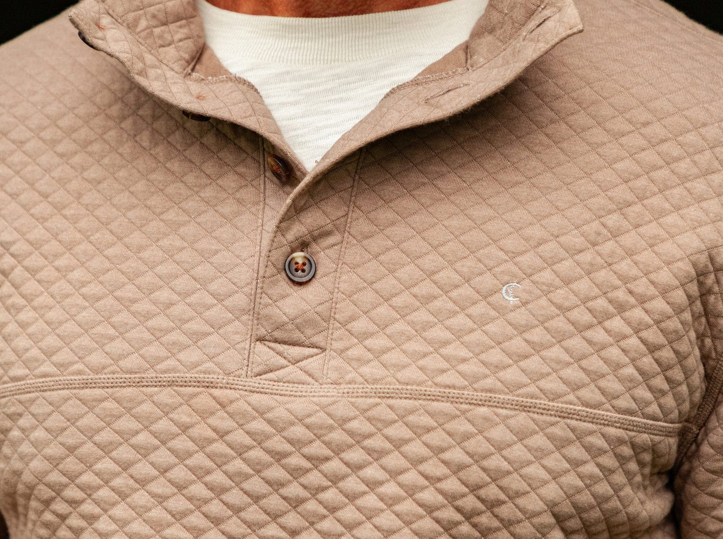 Quilted Pullover - Heather Sand