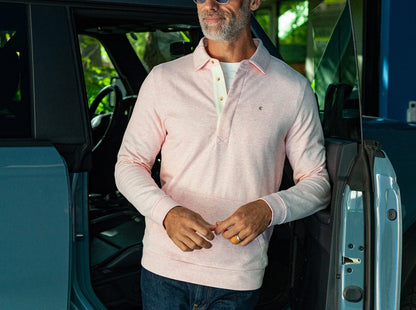 Collared Sweatshirt - Heather Pink