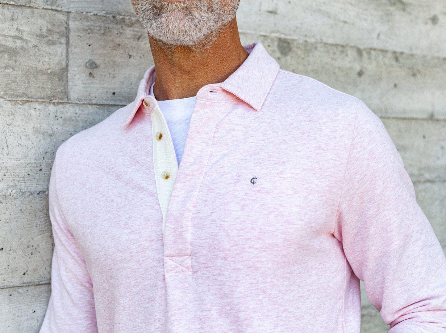 Collared Sweatshirt - Heather Pink