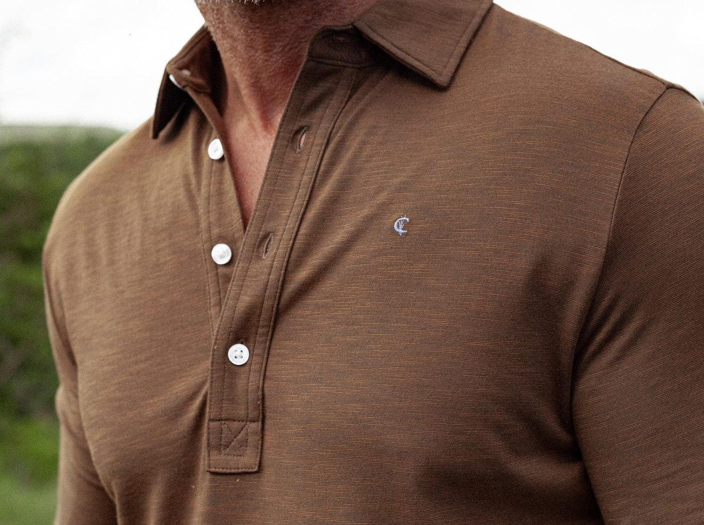 brrr° Long Sleeve Range Polo - Single Malt