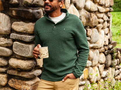 Quilted Pullover - Heather Ivy