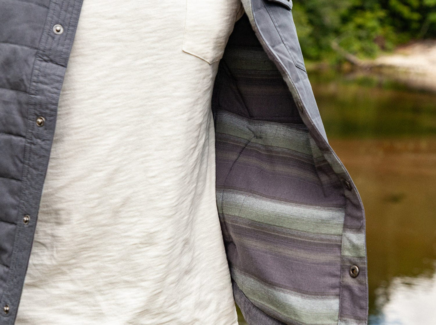 Quilted Waxed Jacket - Slate